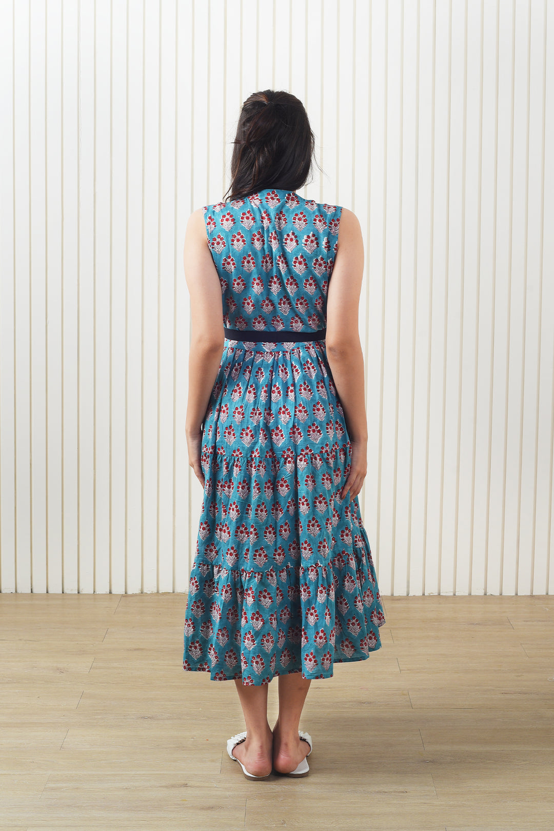 Summer Edit Blue Block Print Dress