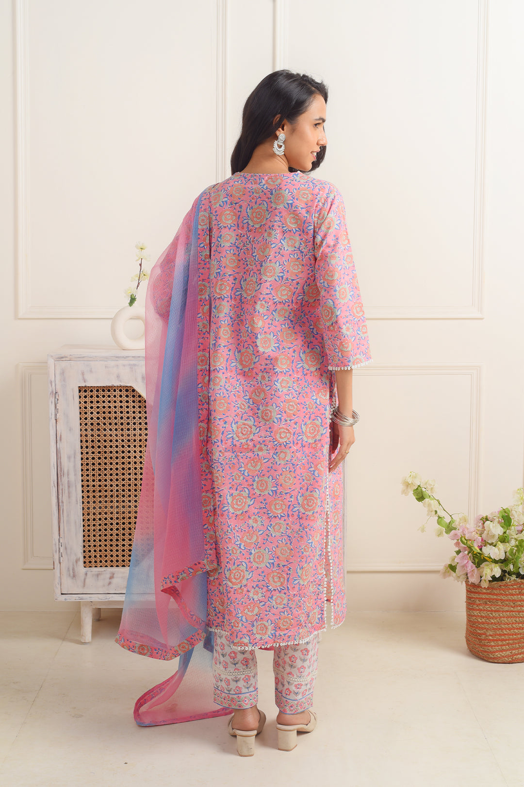 Gulbano Pink Jaal Suit set of 3