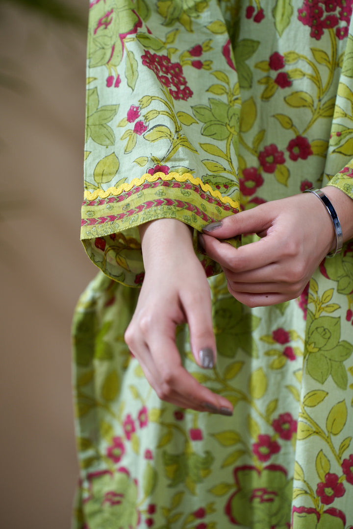 Gulab Green Cotton Suit Set of 3