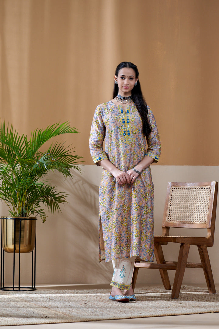 Zarin Grey Chanderi Suit Set of 3