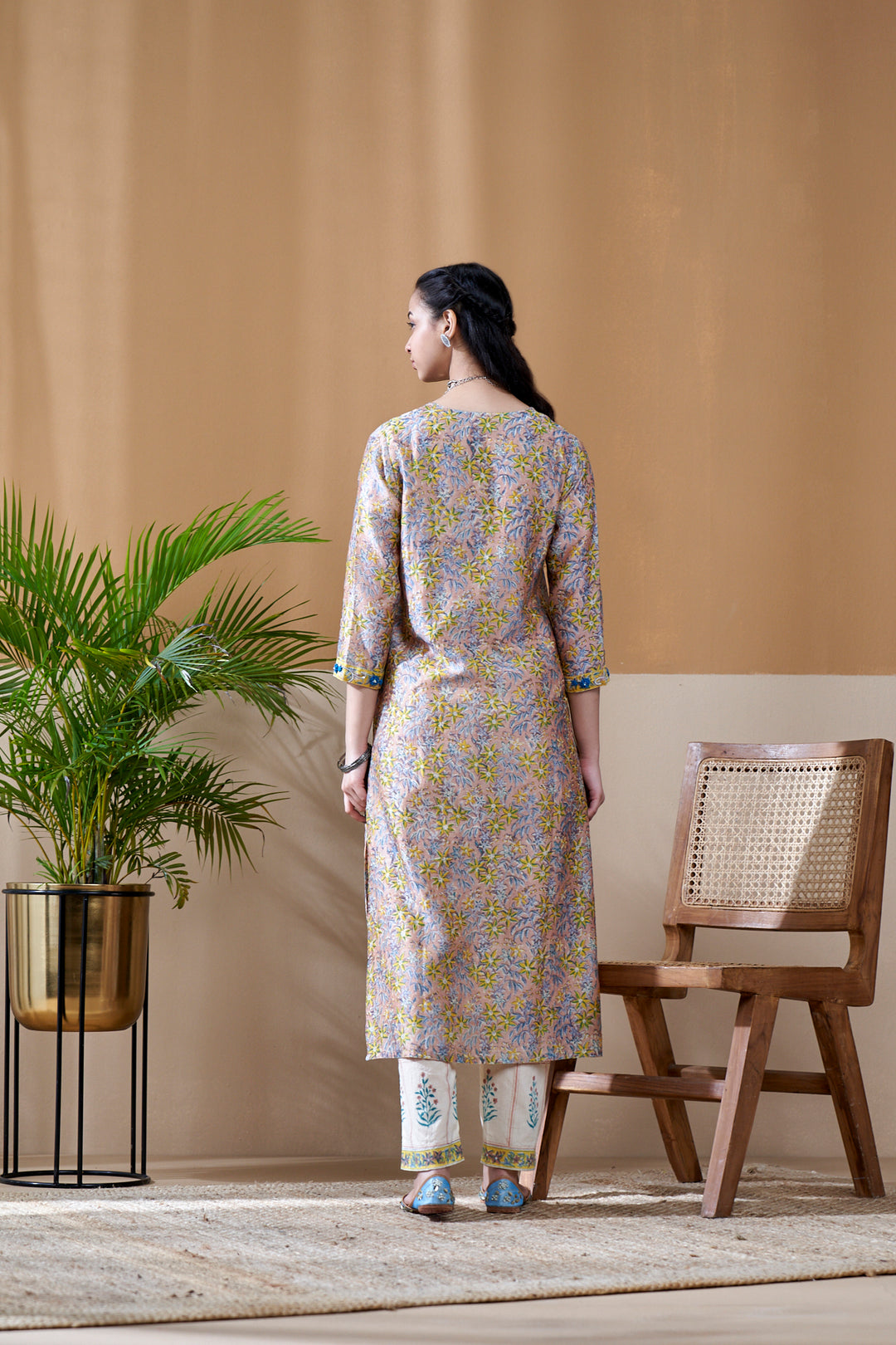 Zarin Grey Chanderi Suit Set of 3