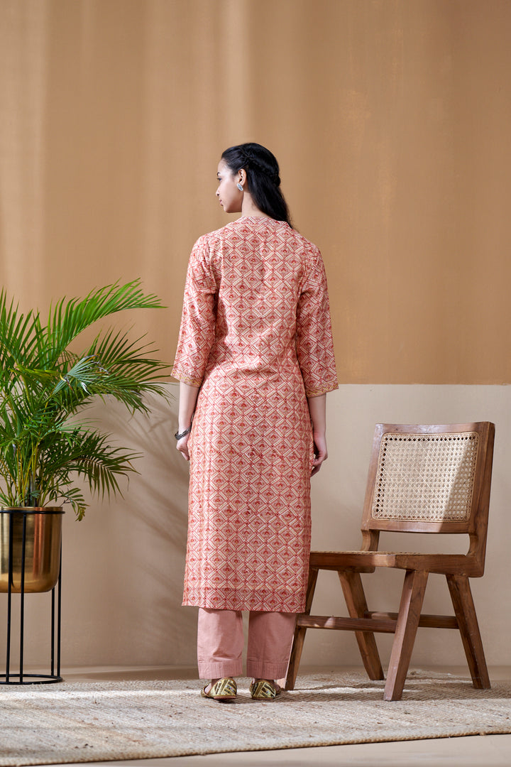 Zarin Brown Chanderi Suit Set of 3