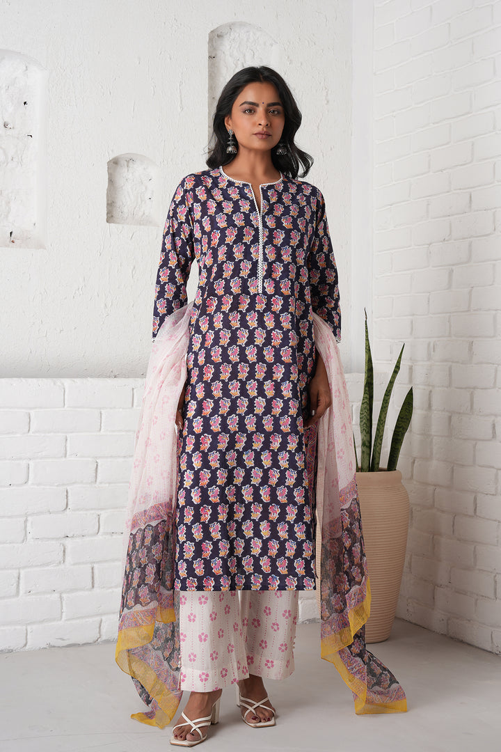 Rangrez Black Cotton Kurta Set of 3