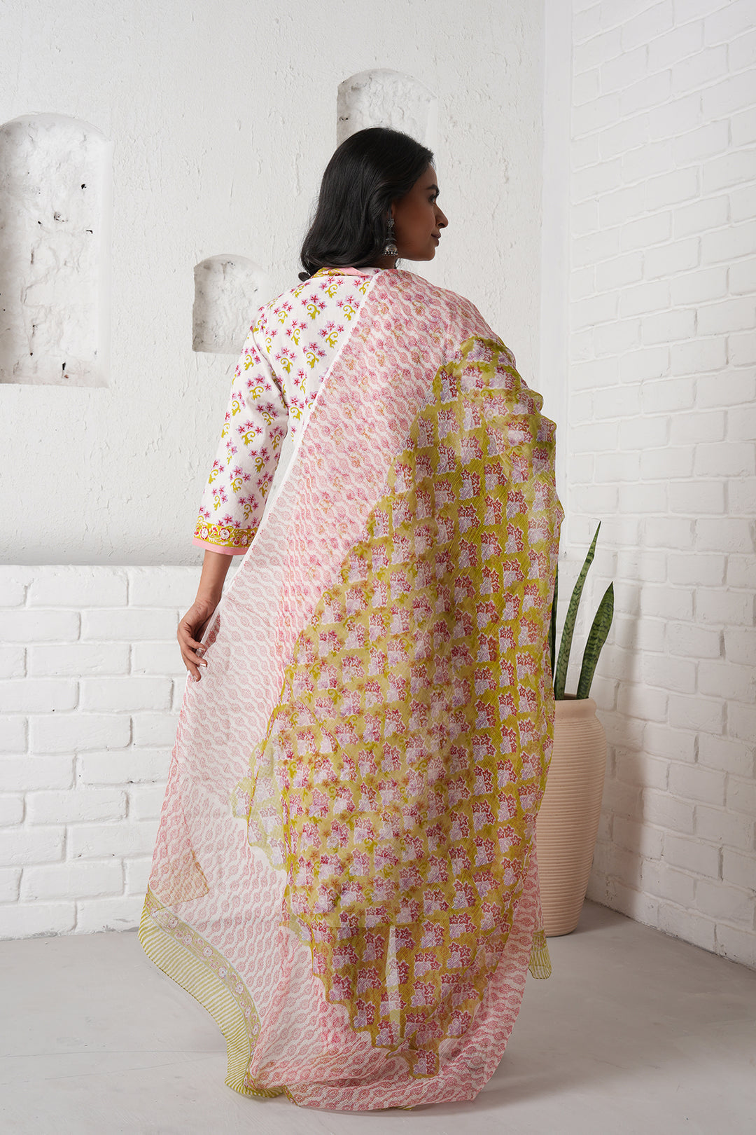 Rangrez White Buti Cotton Kurta Set of 3