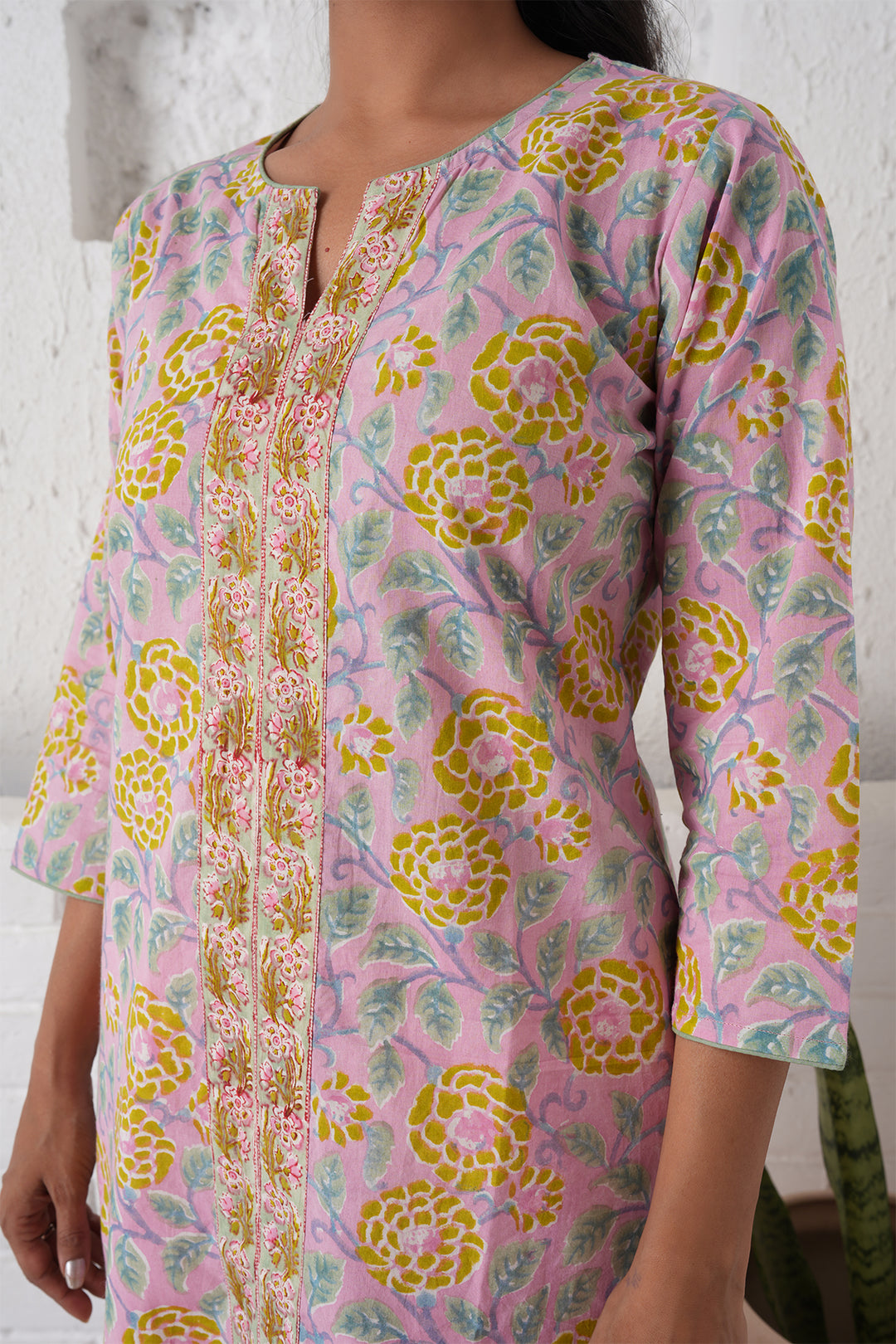 Rangrez Pink Jaal Cotton Kurta Set of 3