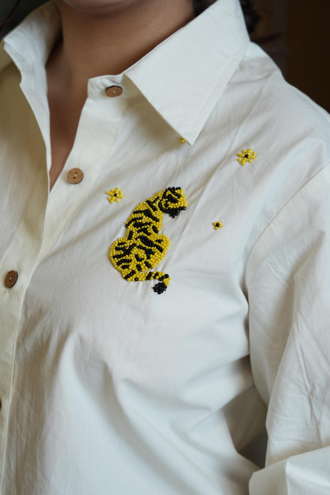 Pihu White Solid Shirt with Block Printed Poplin Pant Set of 2