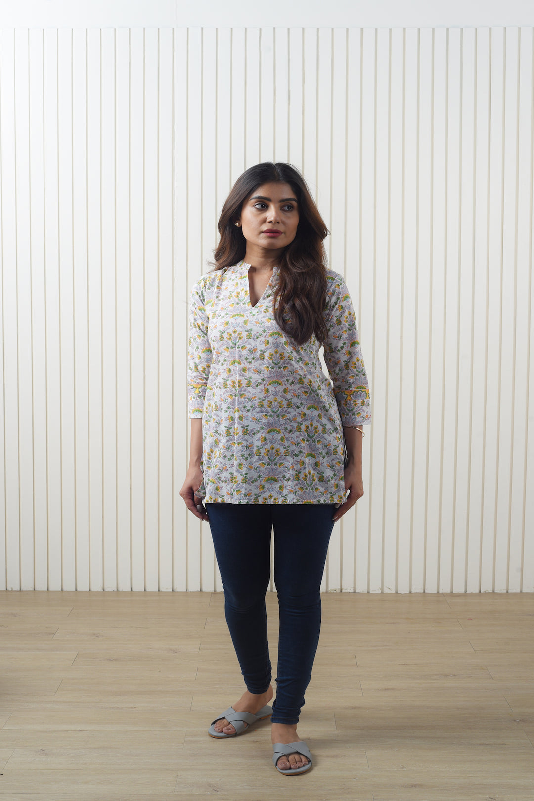 GULBAHAR JAAL BLOCK PRINTED COTTON TOP