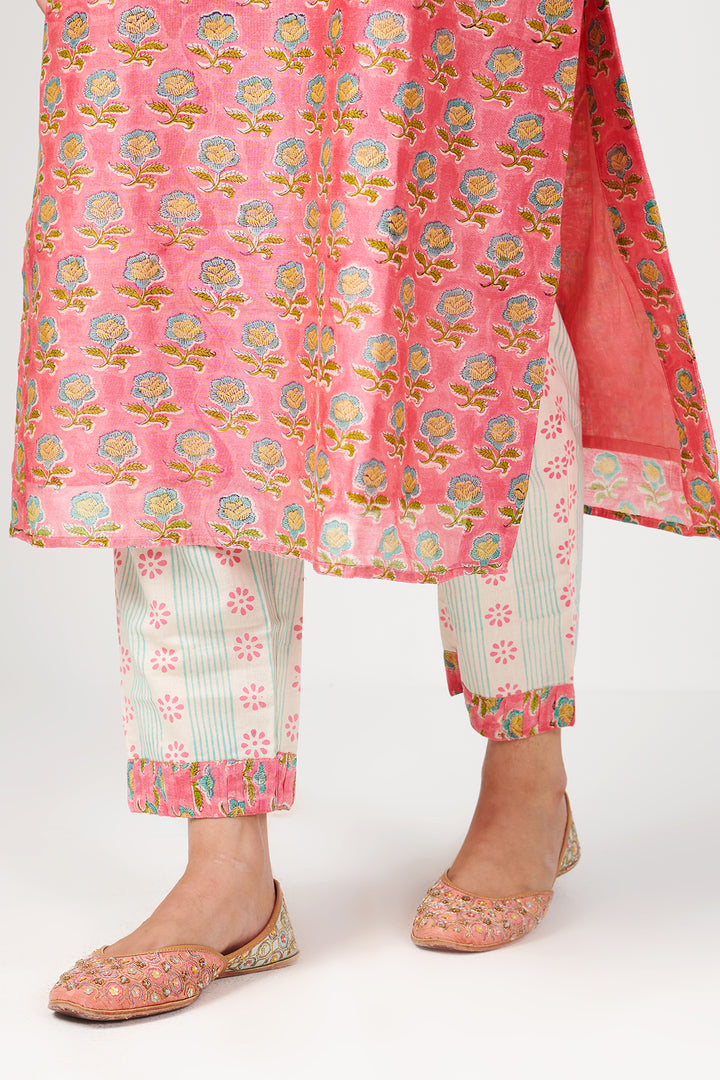 Jashn Pink Chanderi Kurta Set of 3