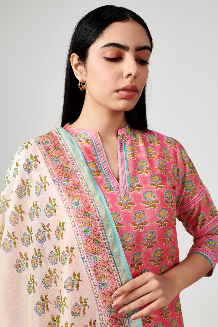 Jashn Pink Chanderi Kurta Set of 3