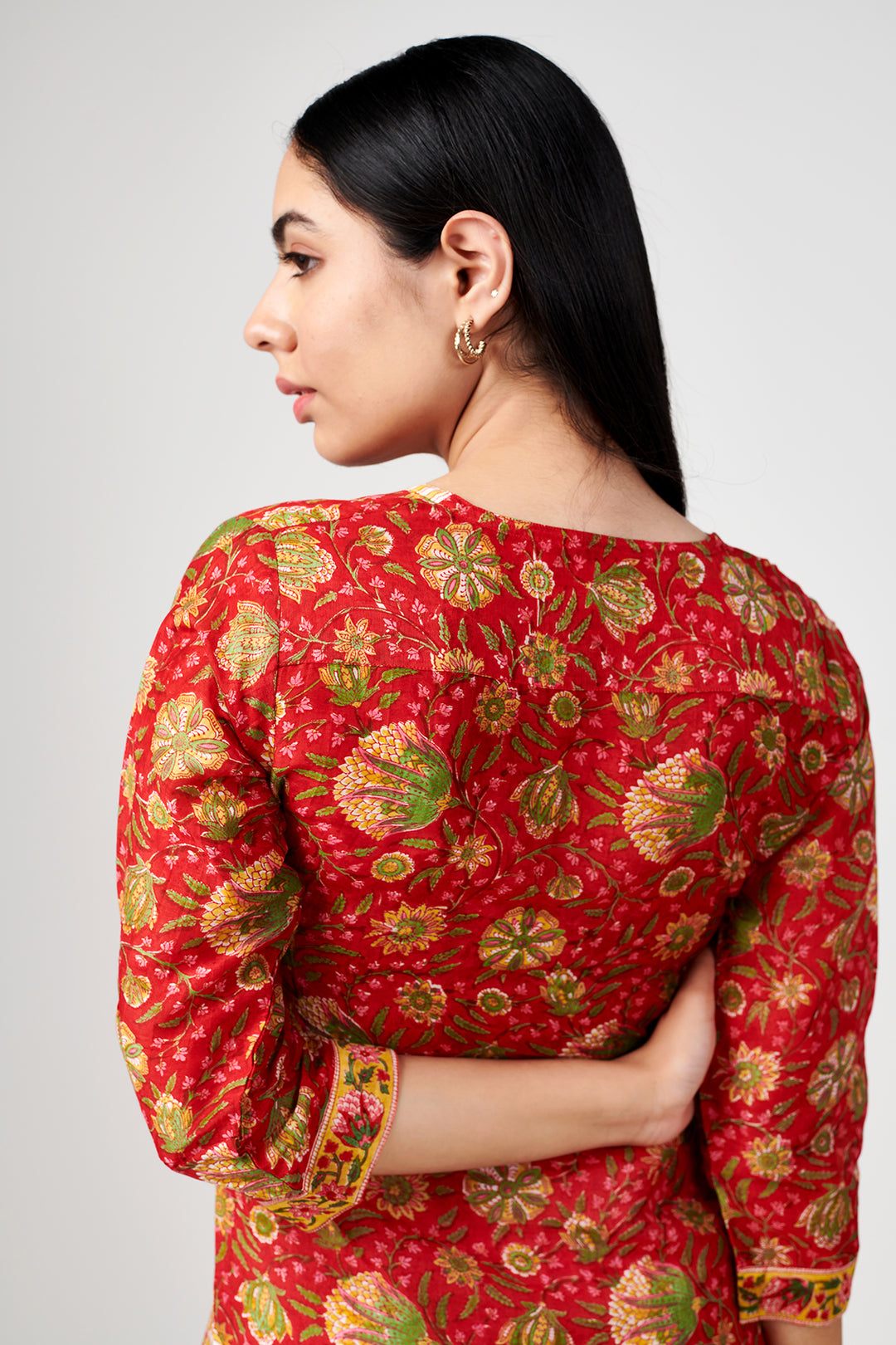 Noor Red Cotton Silk Set of 3