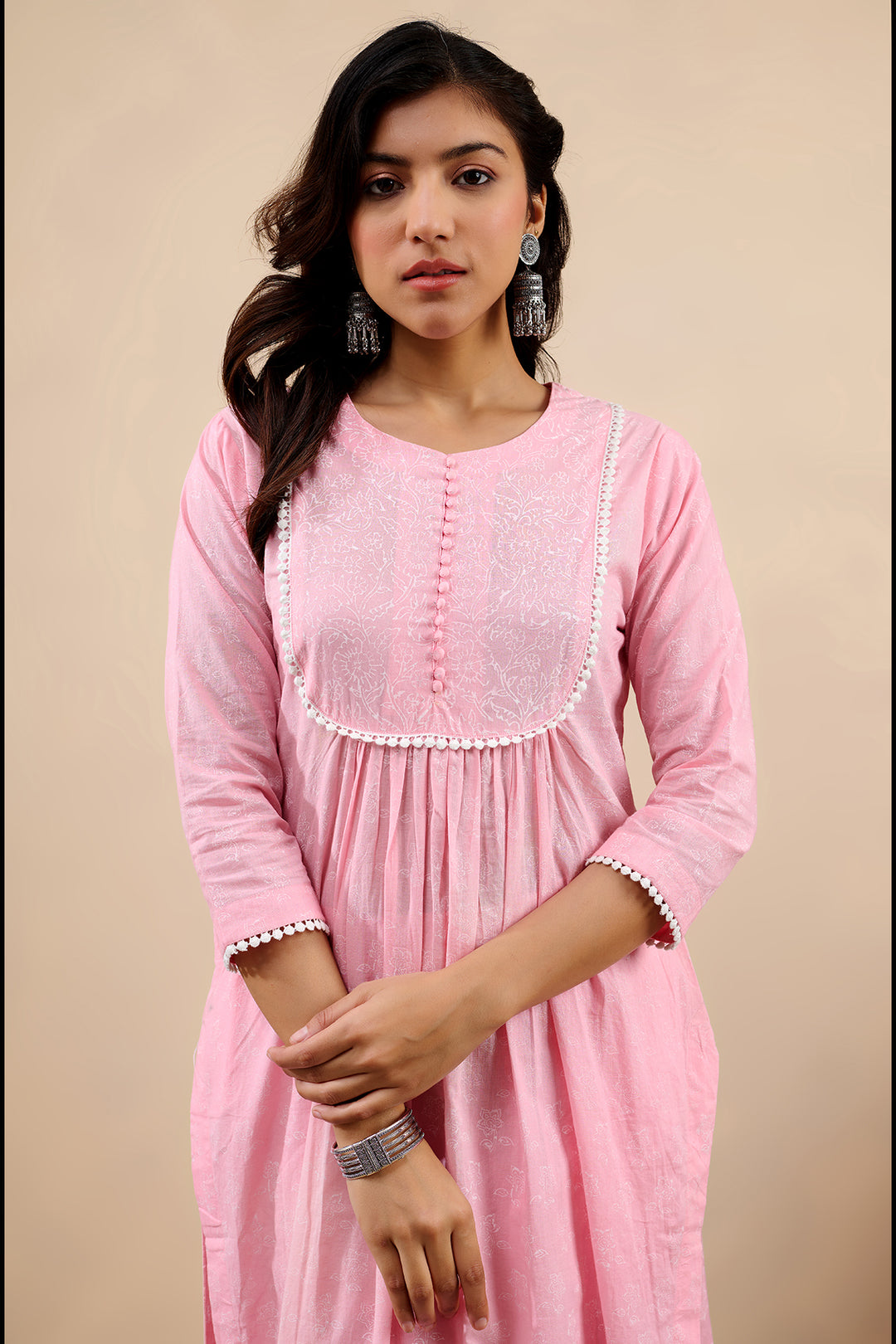 Hoor Pink Straight Kurta with pant and Dupatta - 3 pcs Set