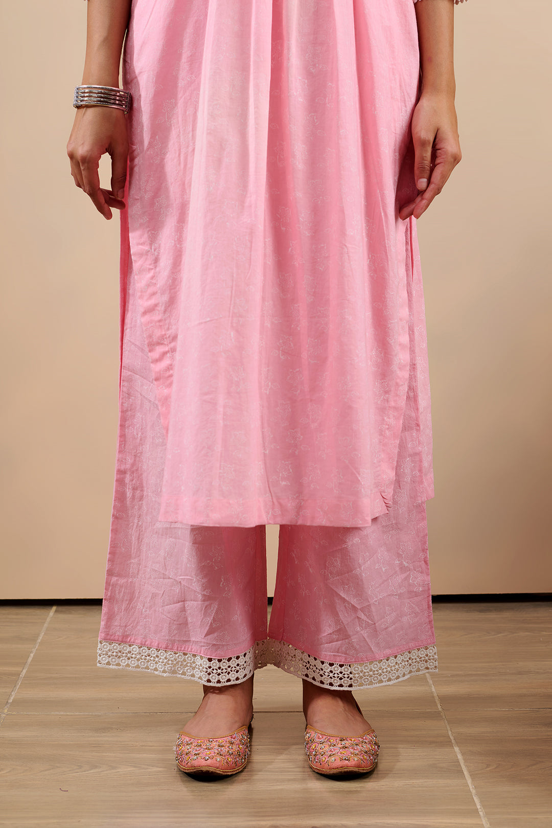 Hoor Pink Straight Kurta with pant and Dupatta - 3 pcs Set