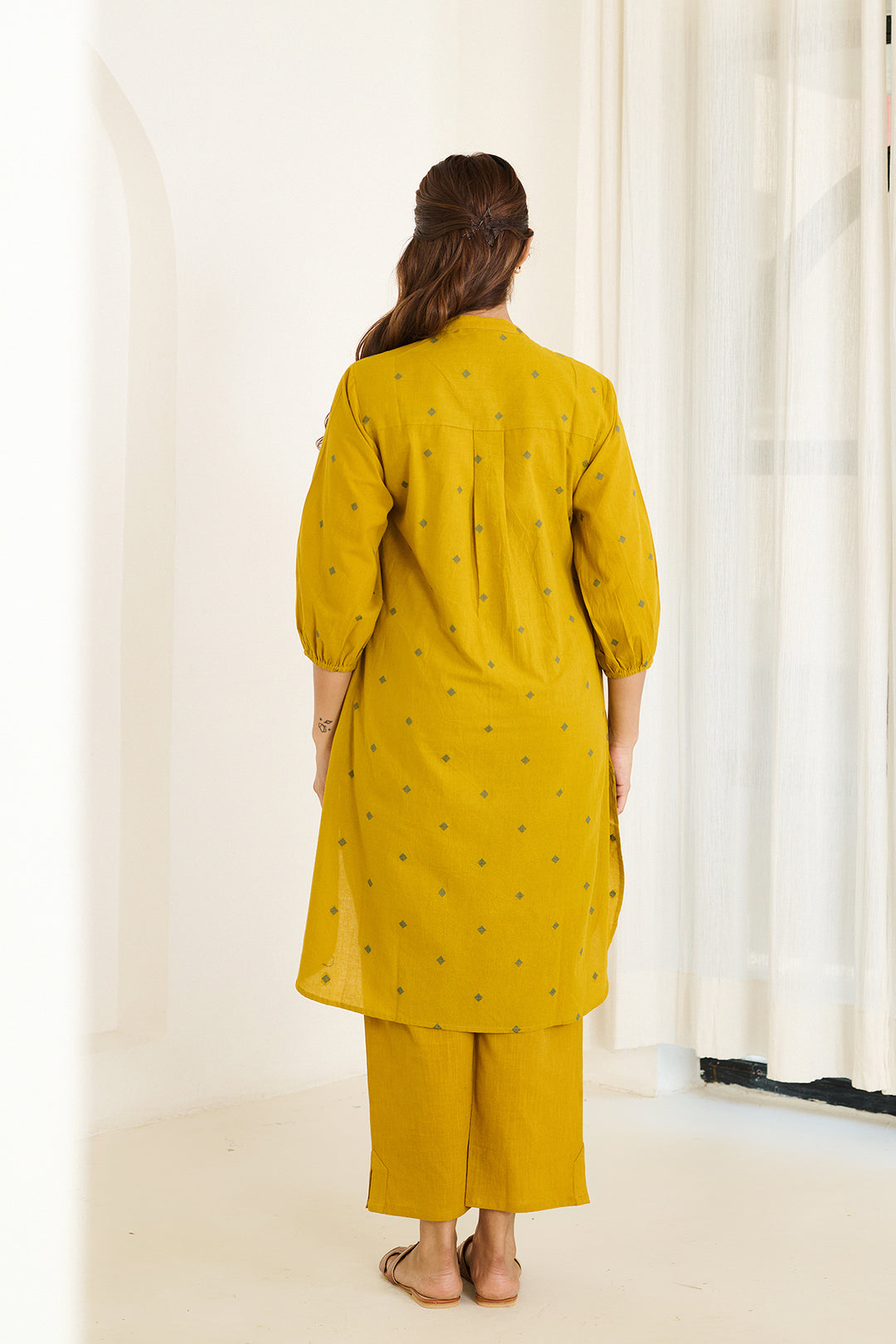 SAADGI-MUSTARD KURTA SET -SET OF 2