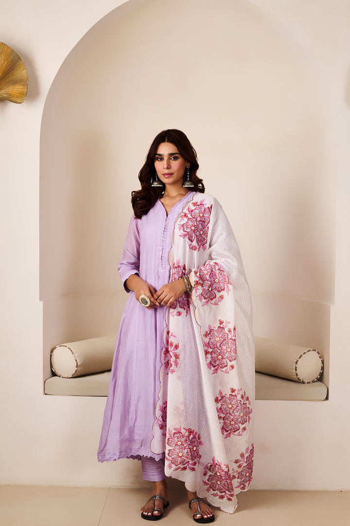 Akshara Lilac Chanderi Set of 3