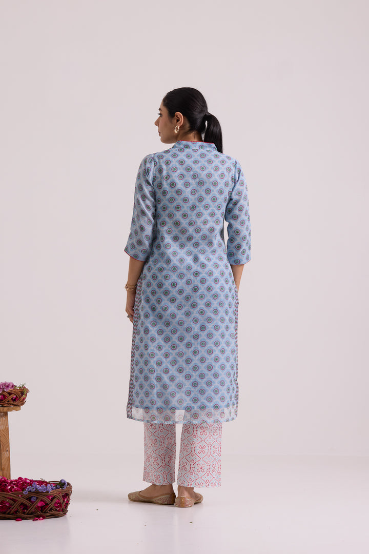 फूलWARI Light Blue Kota Doria Set of 3