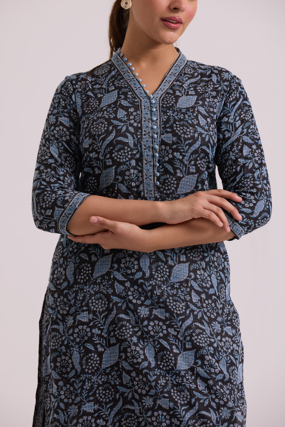 फूलWARI Black & Blue Kota Doria Set of 3