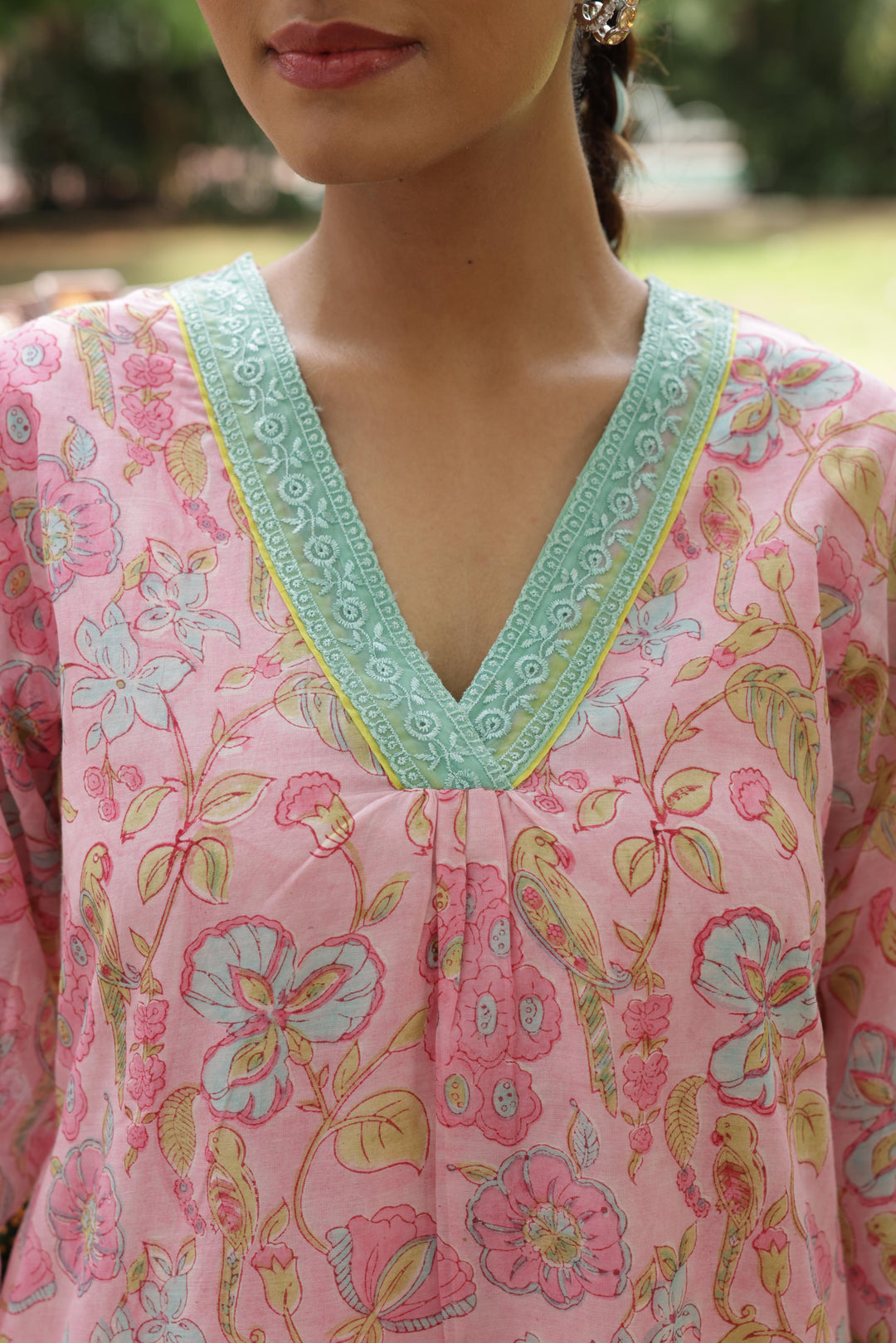 Cotton Candy Light Pink Chanderi Mulmul Kurta set of 2