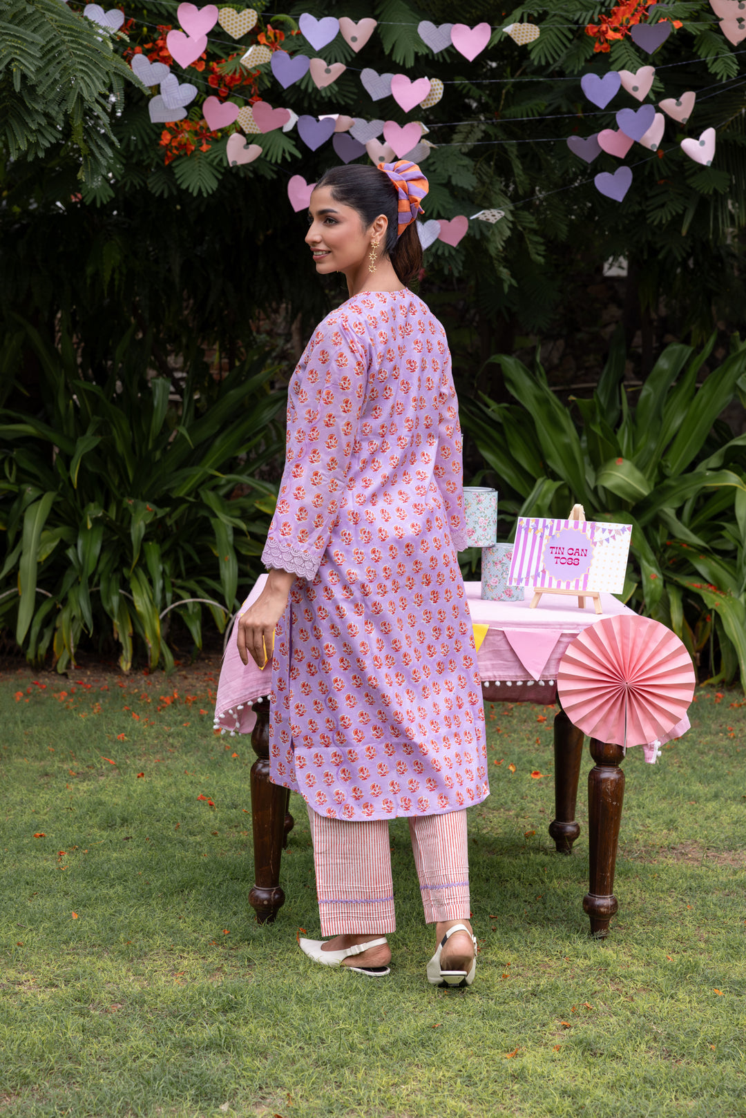Rangmela Purple Cotton Silk Long Kurta Set of 2