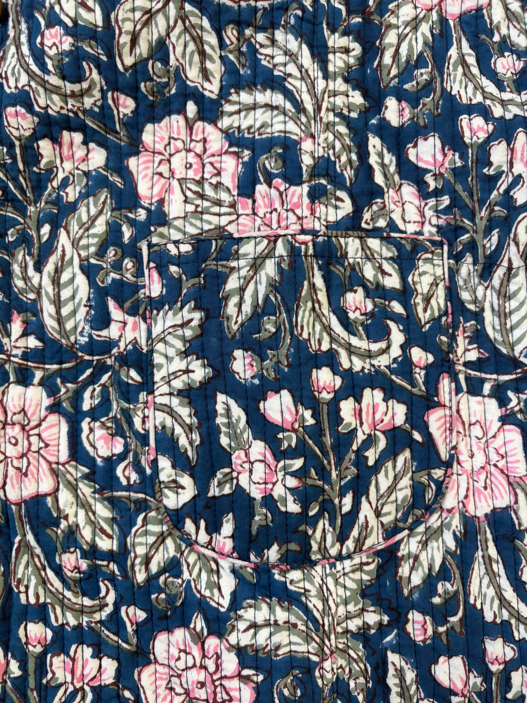 Reversible Quilted Full Sleeve Blue Jacket