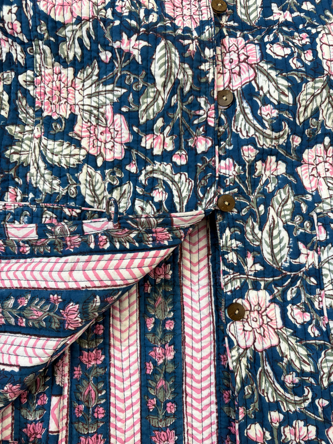 Reversible Quilted Full Sleeve Blue Jacket