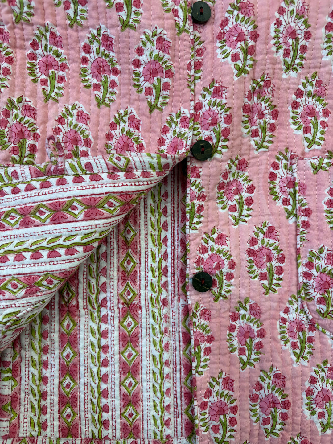 Reversible Quilted Full Sleeve Pink Jacket