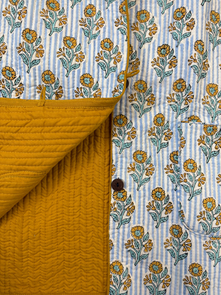 Reversible Quilted Sleeveless White Jacket