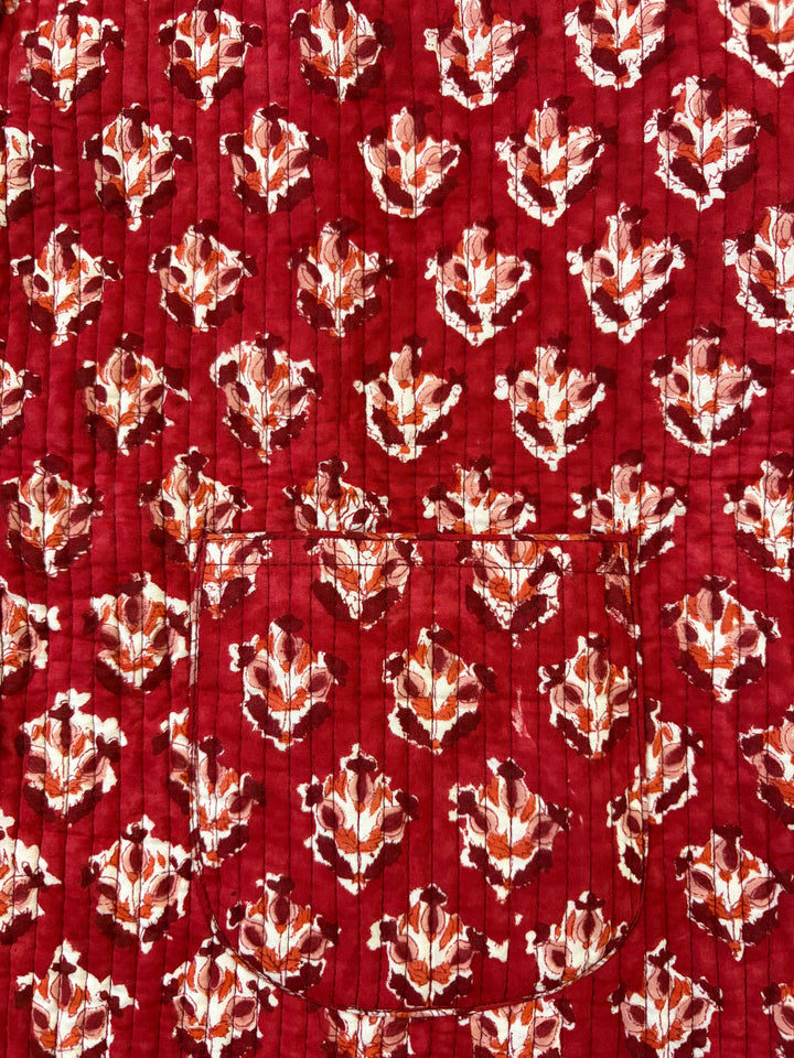 Reversible Quilted Sleeveless Red Jacket