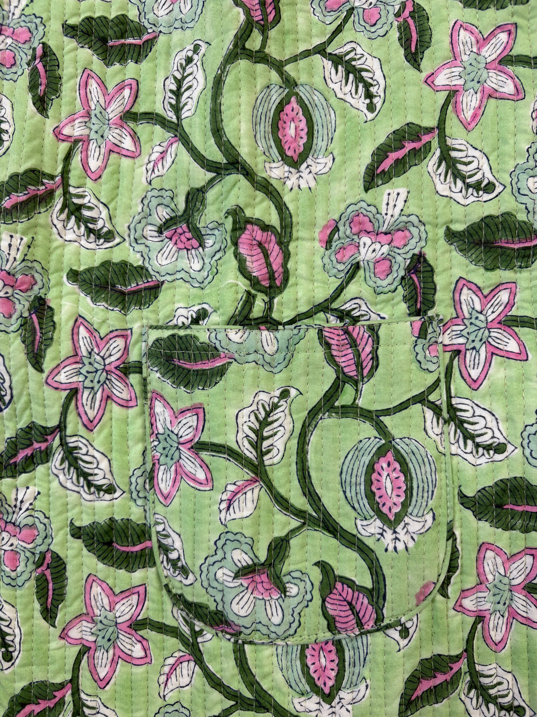 Reversible Quilted Sleeveless Green Jacket