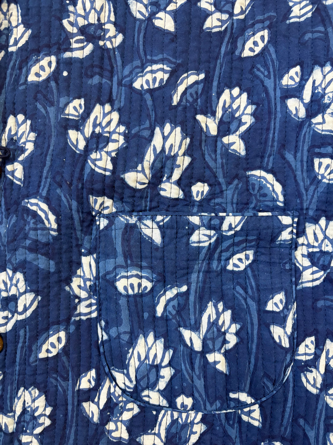 Reversible Quilted Sleeveless Indigo Jacket