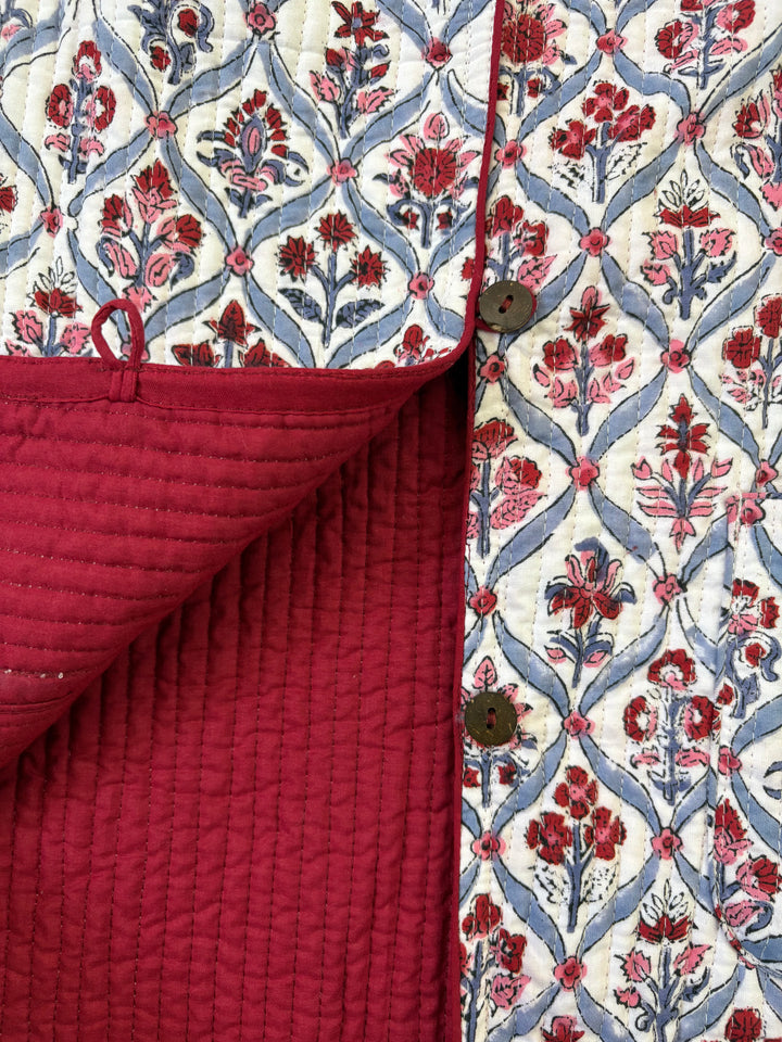 Reversible Quilted Sleeveless Grey Jacket