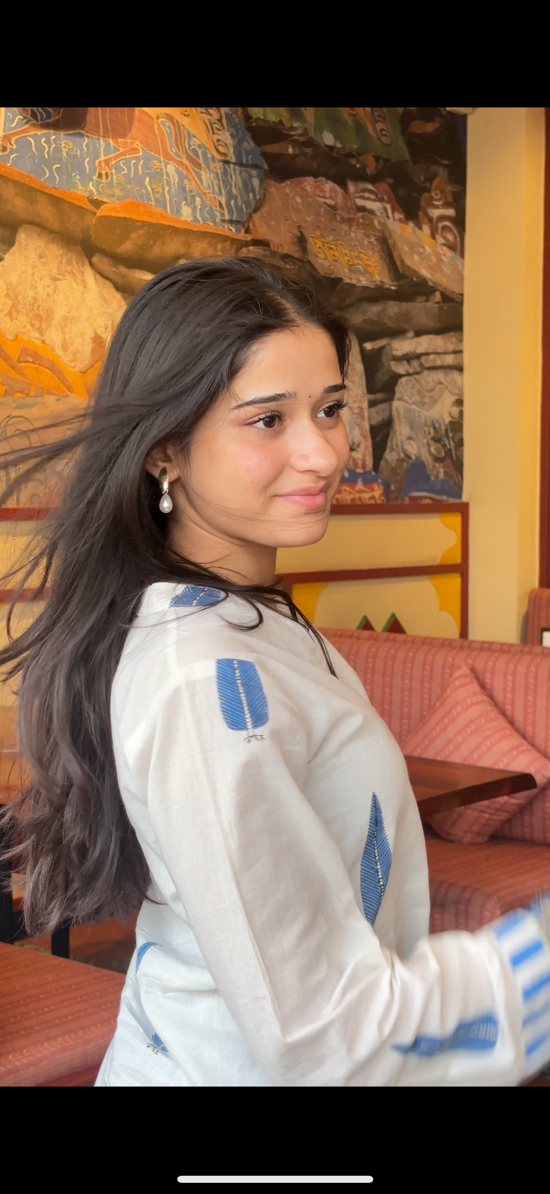 Safaid White Kurta with Blue Farshi Salwar Set of 2