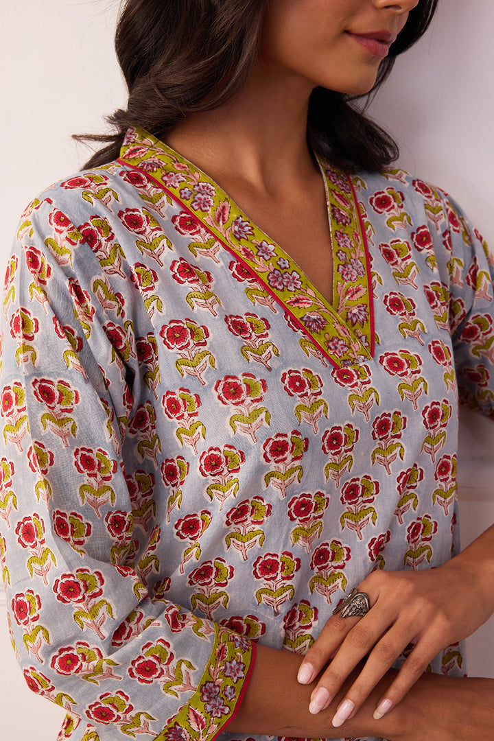 Gul-Posh Grey Cotton Suit Set of 3