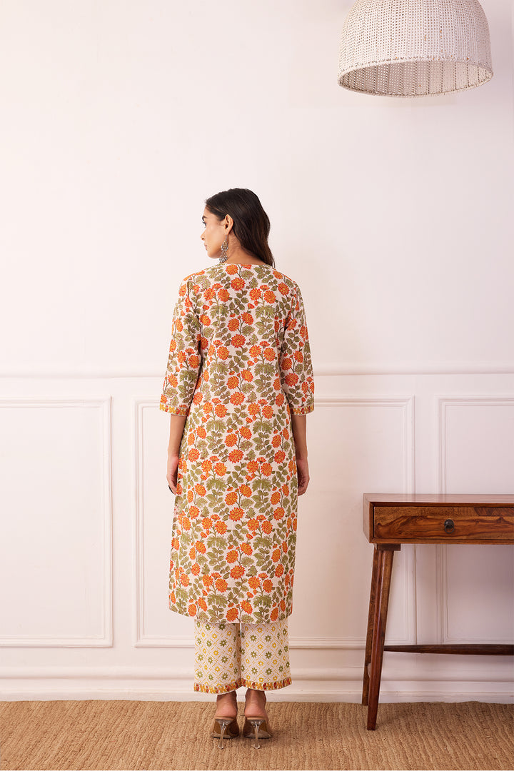 Gul-Posh Orange Cotton Suit Set of 3