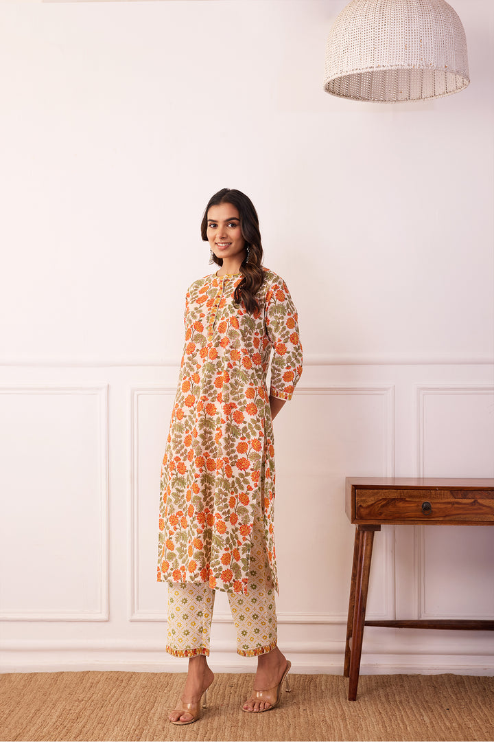 Gul-Posh Orange Cotton Suit Set of 3