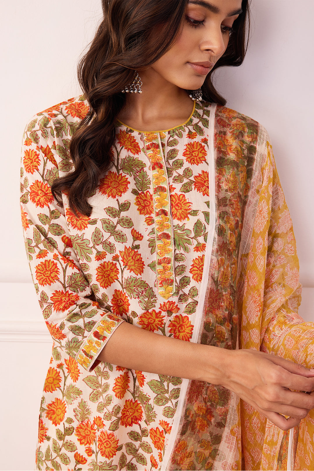 Gul-Posh Orange Cotton Suit Set of 3