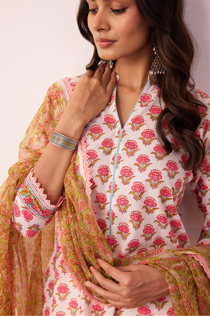 Gul-Posh Pink Cotton Suit Set of 3