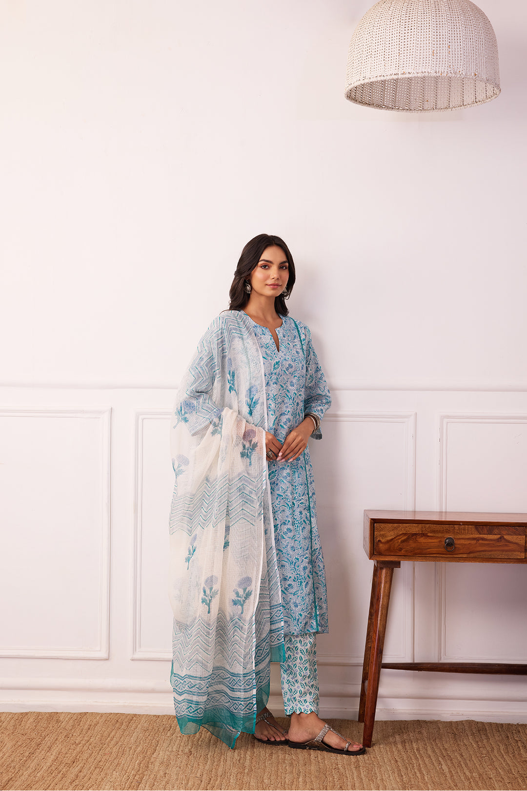 Gul-Posh Grey Cotton Suit Set of 3