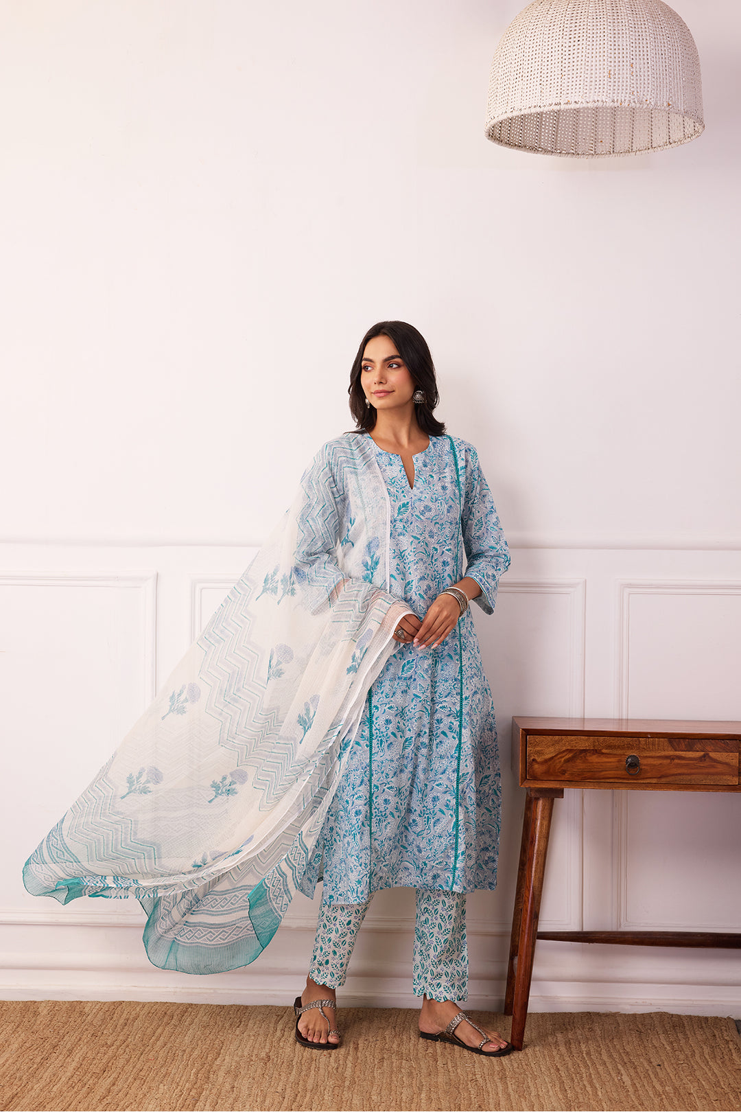 Gul-Posh Grey Cotton Suit Set of 3