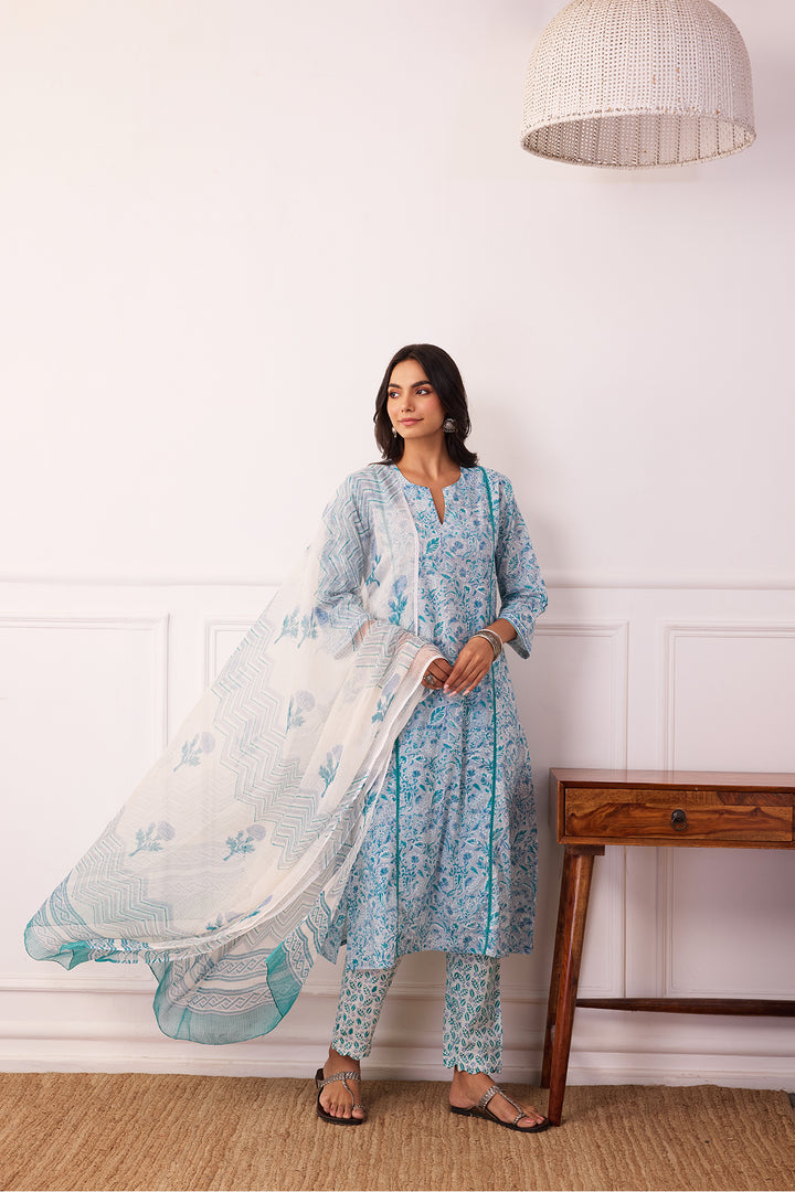 Gul-Posh Grey Cotton Suit Set of 3
