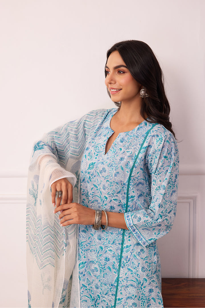 Gul-Posh Grey Cotton Suit Set of 3