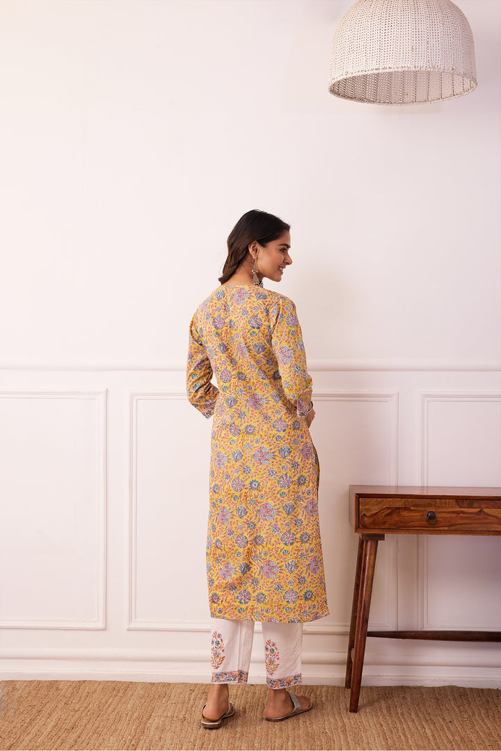 Gul-Posh Yellow Cotton Suit Set of 3