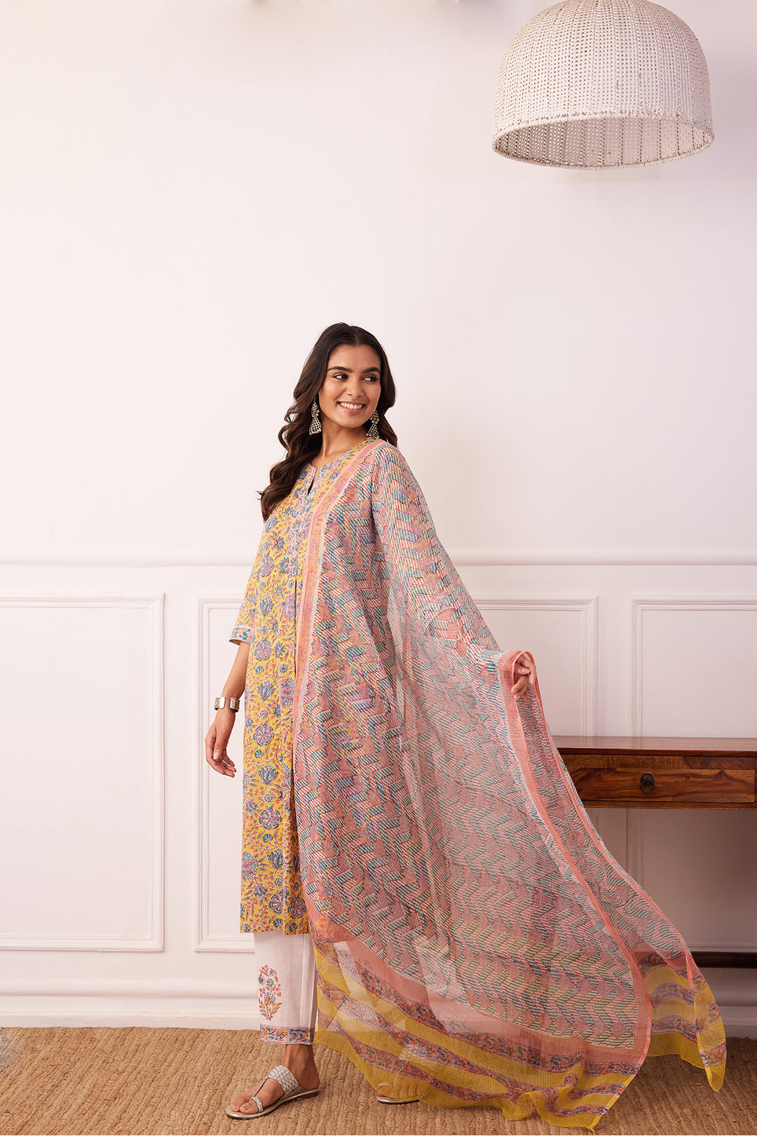 Gul-Posh Yellow Cotton Suit Set of 3