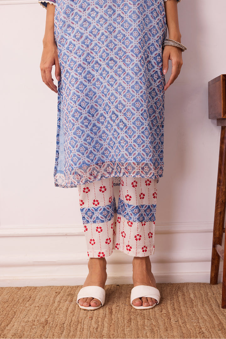 Sukoon Blue Jaal Kota Doria Set of 3
