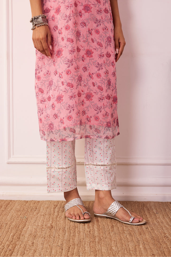 Sukoon Pink Jaal Kota Doria Set of 3