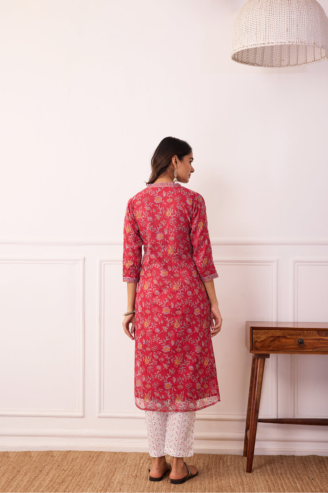 Sukoon Red Jaal Kota Doria Set of 3
