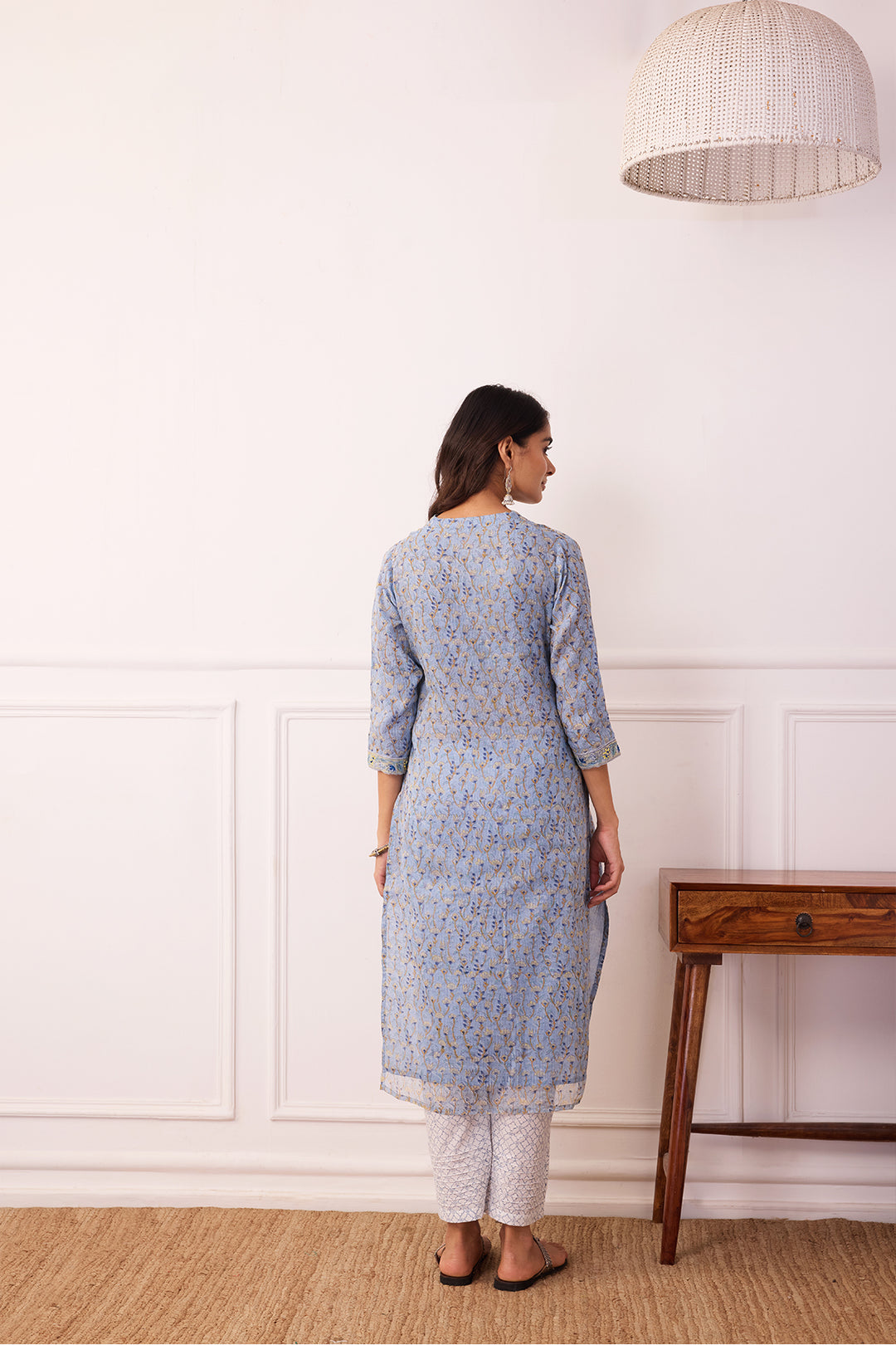 Sukoon Blue Jaal Kota Doria Set of 3