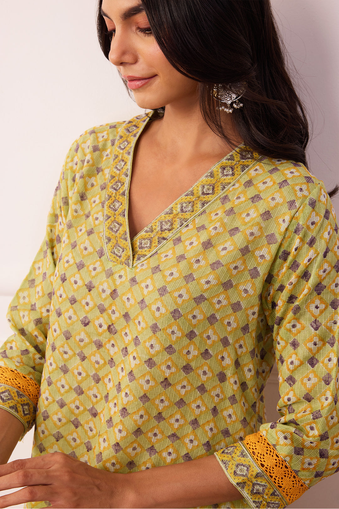 Sukoon Green Jaal Kota Doria Set of 3