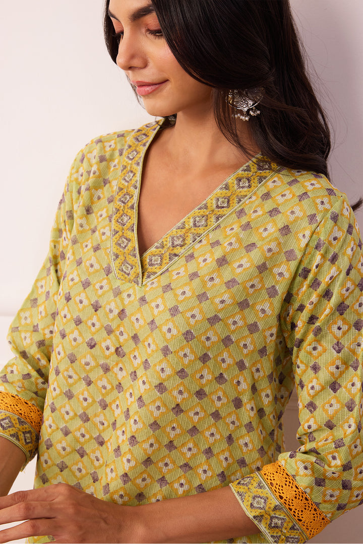 Sukoon Green Jaal Kota Doria Set of 3