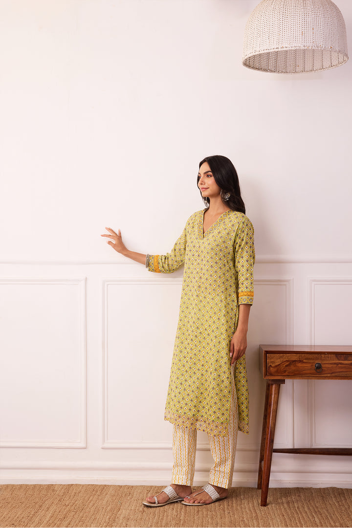 Sukoon Green Jaal Kota Doria Set of 3