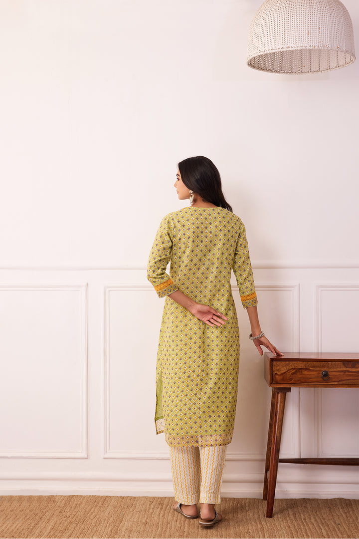 Sukoon Green Jaal Kota Doria Set of 3